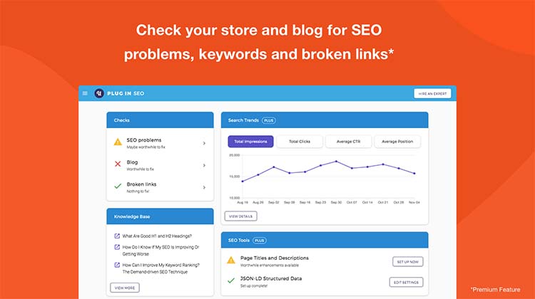 Shopifyのアプリ：SEO対策「Plug in SEO」